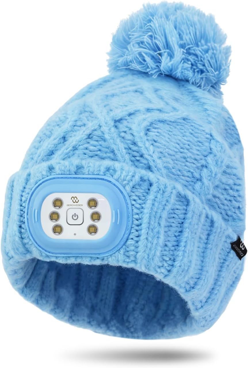 Beanie LED con luz 3 modos USB recargable para niños