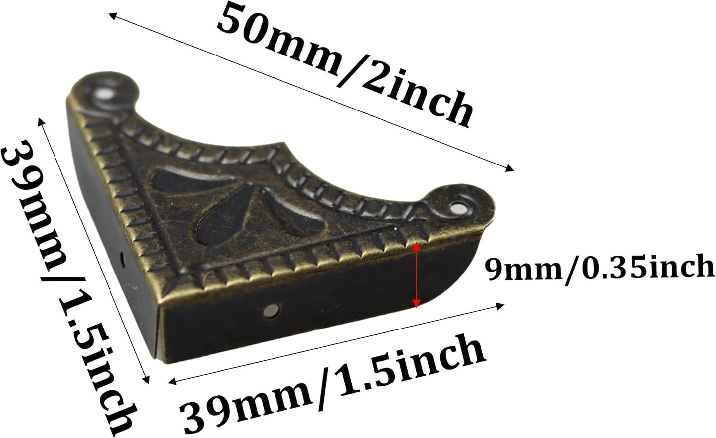 24 Protectores Esquinas Caja 1.5x1.5pulg Bronce