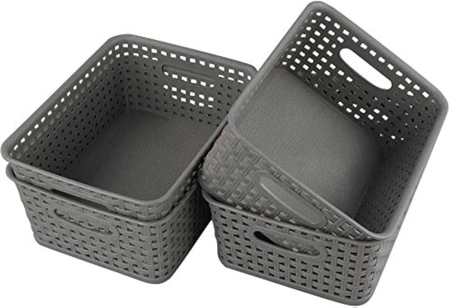 Cesta plástico gris 4 Contenedores Almacenamiento