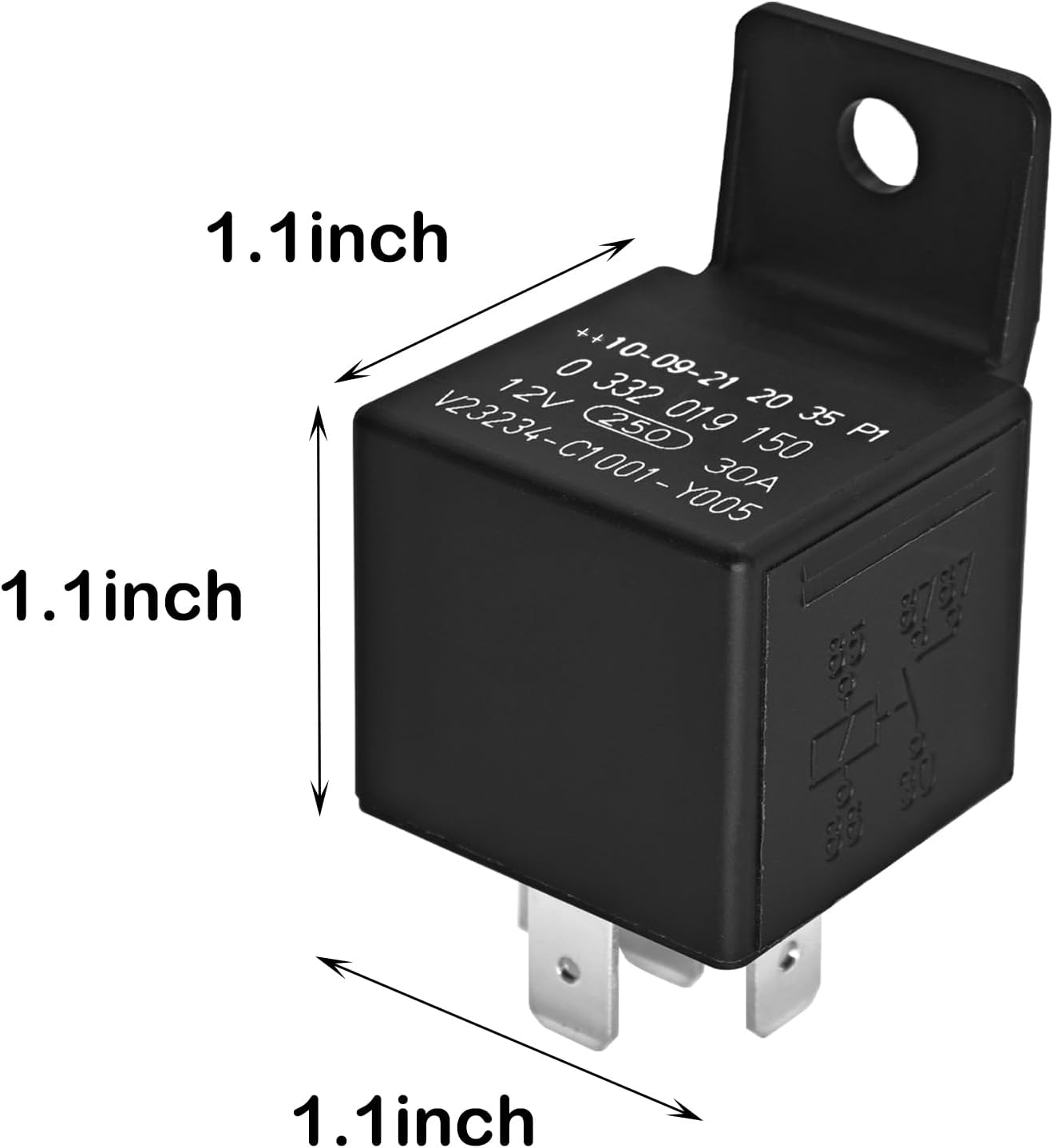 Relé automotriz 12V 30A 5 pines normalmente abierto pack 2