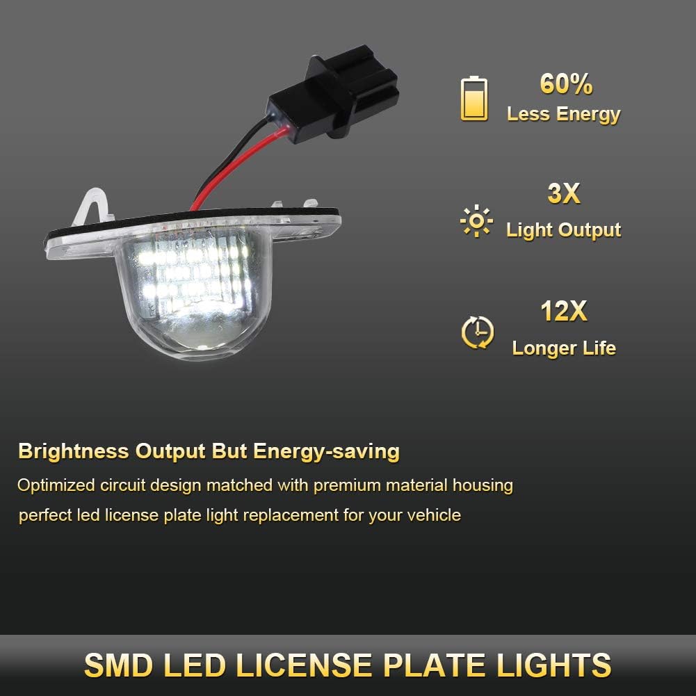 2 Pzas LED Placa Lámpara Honda Jazz CR-V Blanco