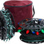 Soporte carrete luces navideñas 3 ruedas con bolsa poliéster