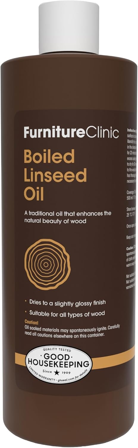 Aceite linaza hervido 17oz para muebles brillo rápido