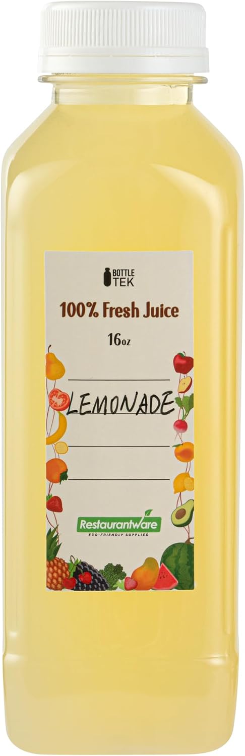 Botellas de jugo 16oz cuadradas 10 pzas con tapas