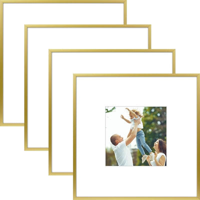 Marcos fotos aluminio 4-8x8 pulg con vidrio real