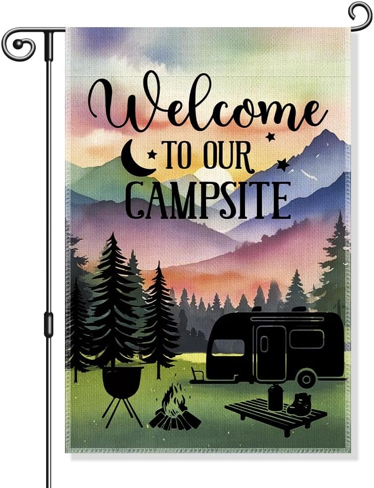 Bandera jardín señal bienvenida campsite decoración exterior