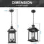 Luces colgantes exteriores 23pulg 3 luces ajustables vidrio