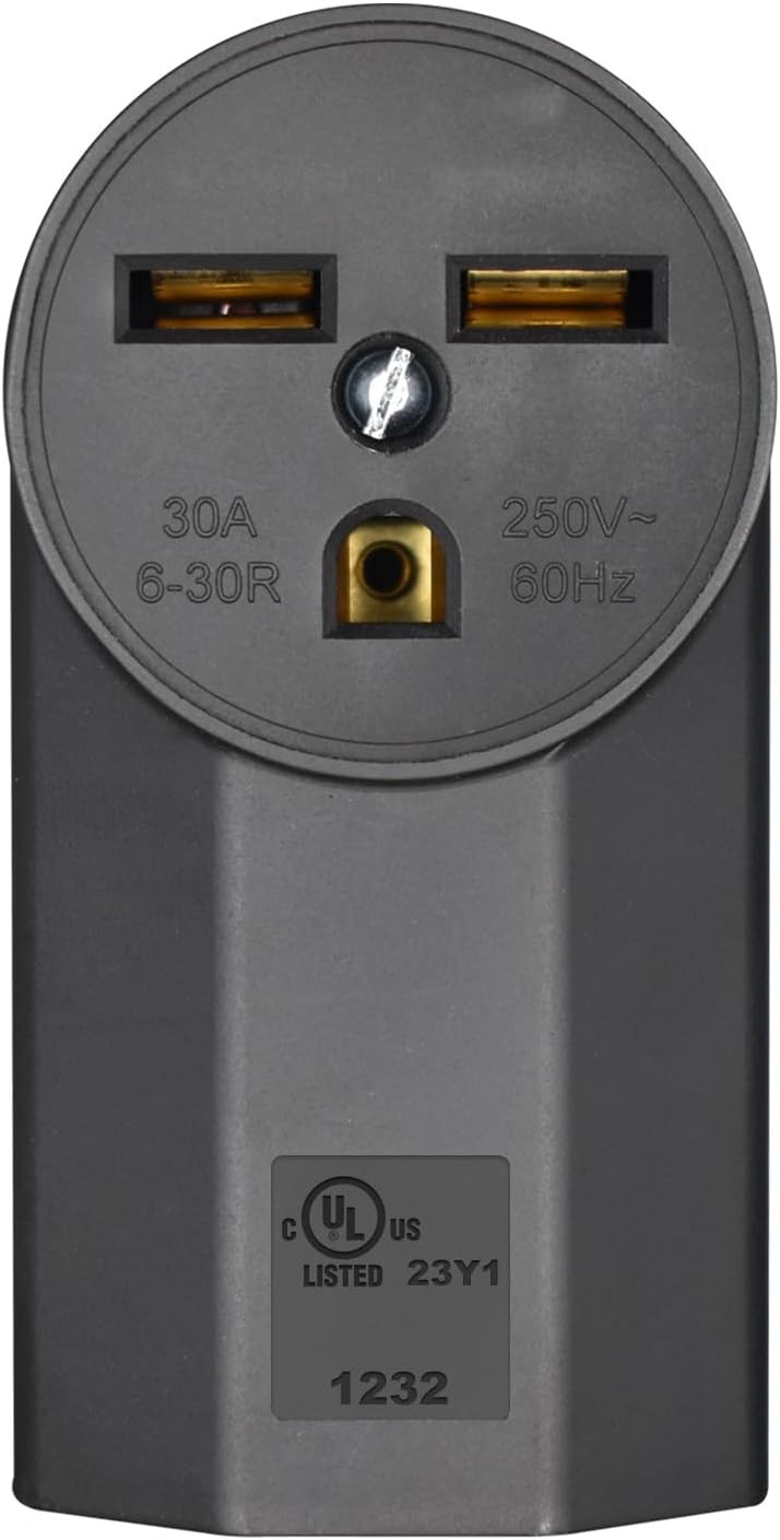 Receptáculo NEMA 6-30R 30A 125/250V UL negro