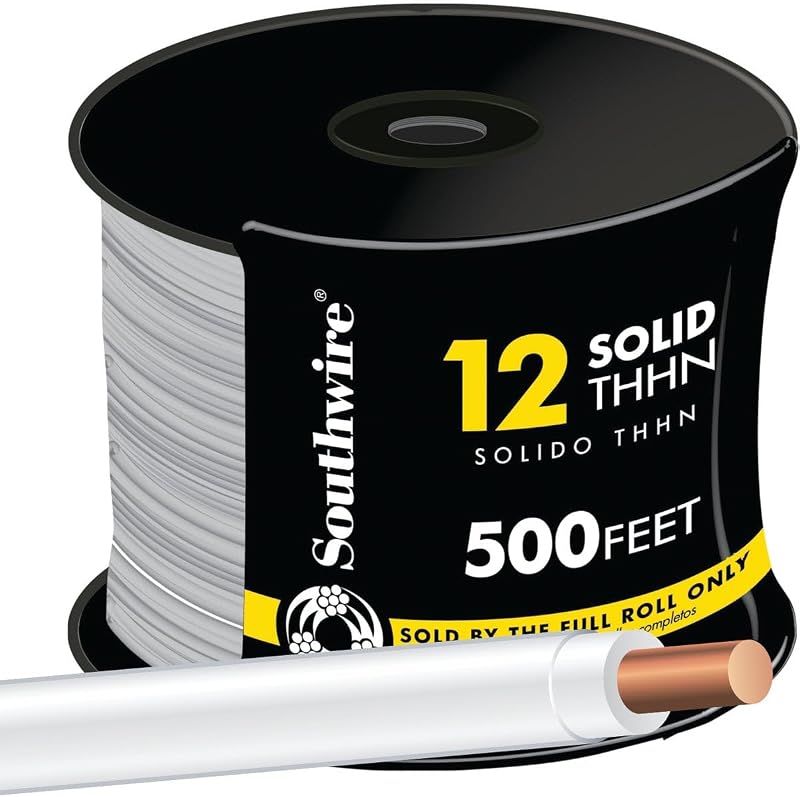 Alambre sólido THHN 12/1 500ft color blanco