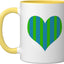 Taza Cerámica Estilo Minimalista Azul y Verde Rayas Verticales