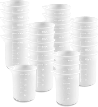 24 Tazas Medidoras Silicón 3.4oz para Resina DIY