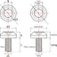Cabeza paraguas titanio M8 x 0.787pulgada pack 4