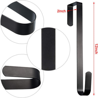 3 Ganchos Metal para Coronas Puerta 12" Negro