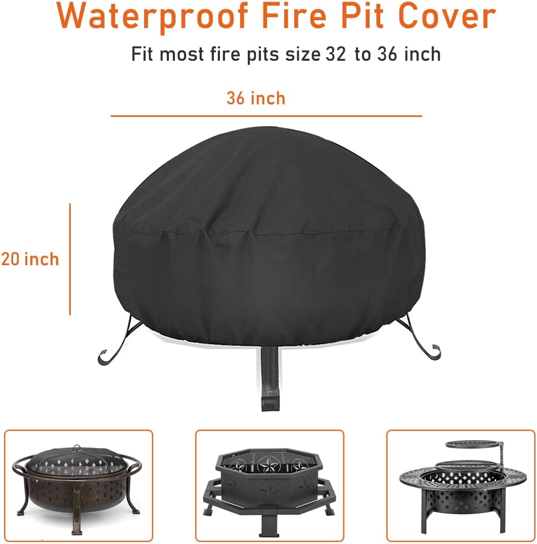 Cubierta hoguera 36" redonda 33-36" impermeable