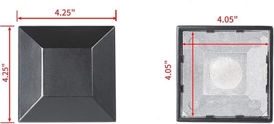 Tapas poste valla 4x4 aluminio ajuste a presión negro 4 pzas