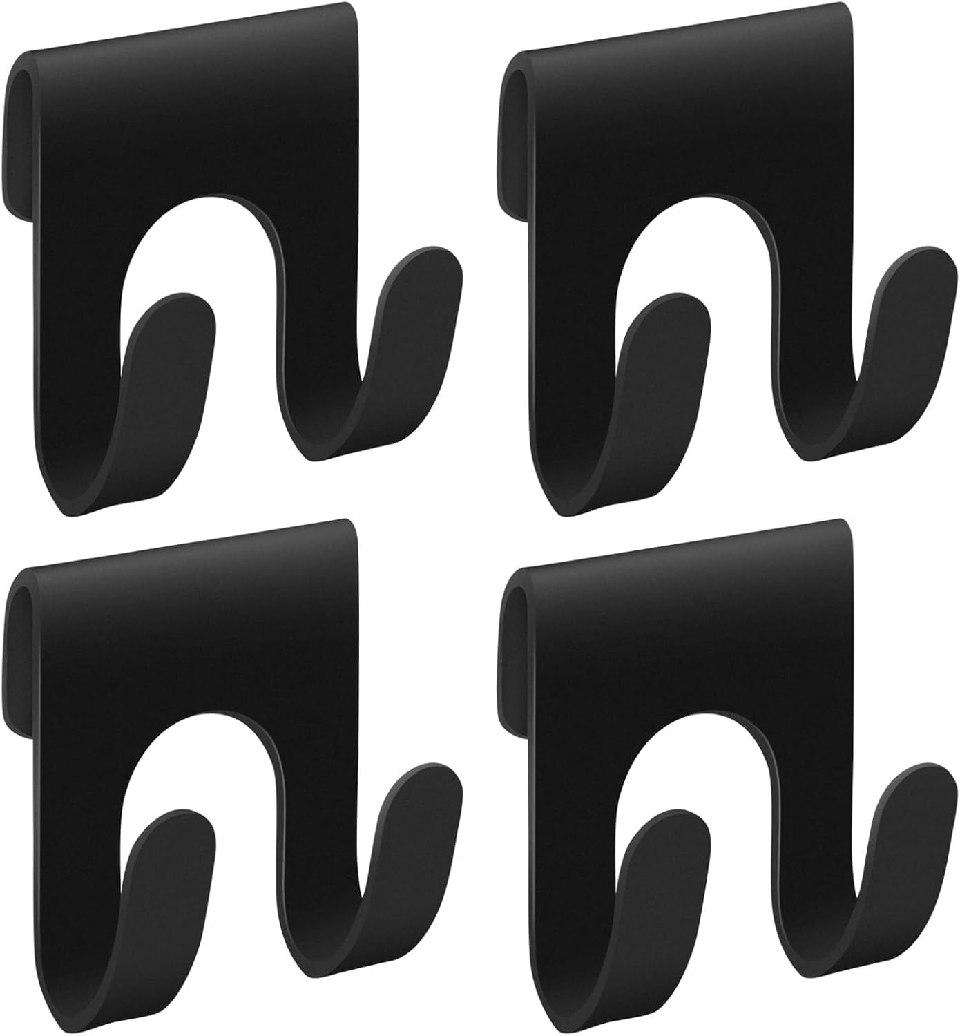 4 Pzas Organiz. Ducha Negro Estante Metal Ganchos Doble
