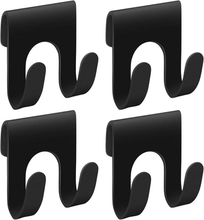 4 Pzas Organiz. Ducha Negro Estante Metal Ganchos Doble