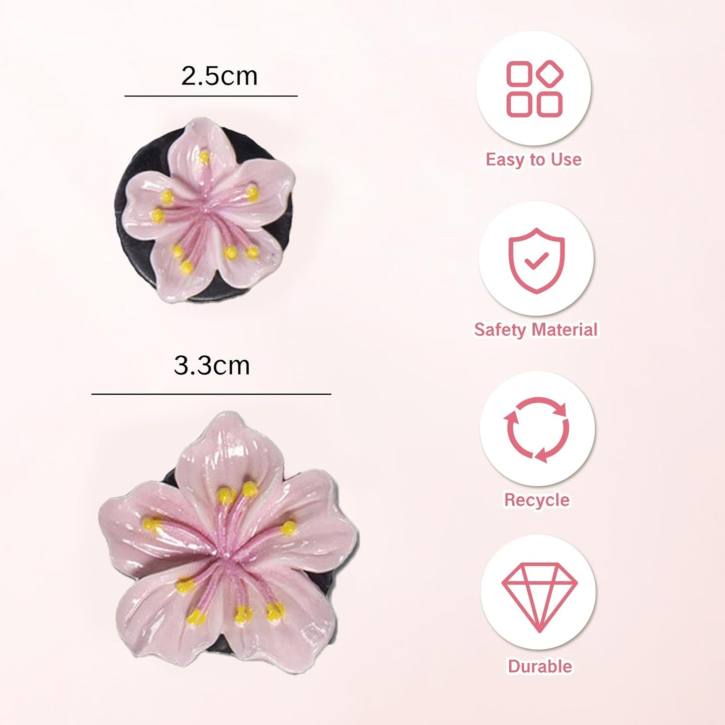 Set 3 clips ventilación auto decoración hibisco y cerezo