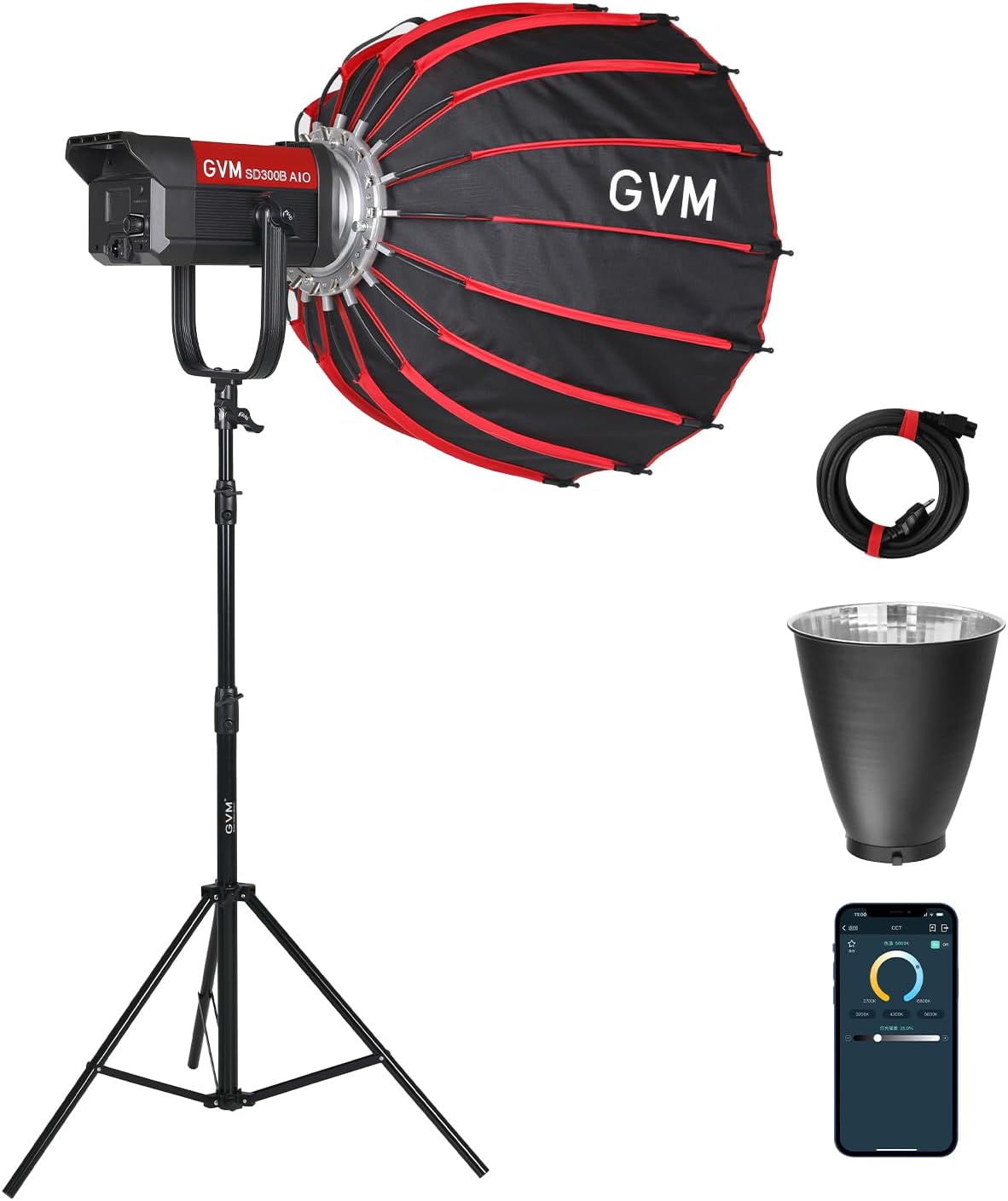 Luz LED bi-color con softbox Bluetooth 2700K-6800K