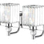 Lámpara tocad. baño cristal 5 luces cromo 40"
