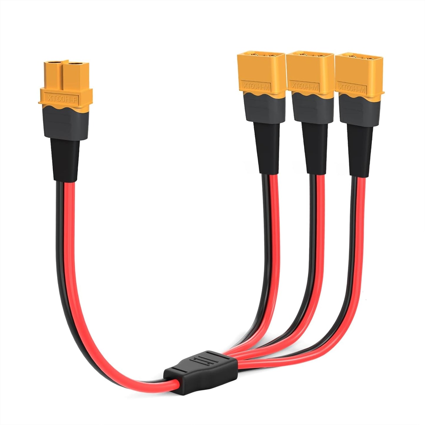 Cable XT60 1 hembra a 3 machos 12AWG para cuadricóptero