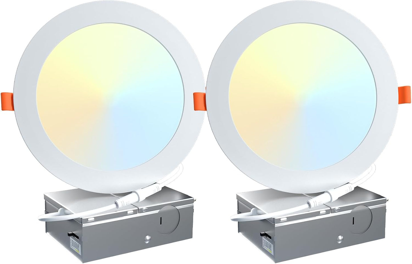 2 Luces LED empotrables 6pulg regulables 5CCT 12W para cocina