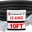 Cable extensión iluminado exterior 10pulg 15A 250V SJTW negro
