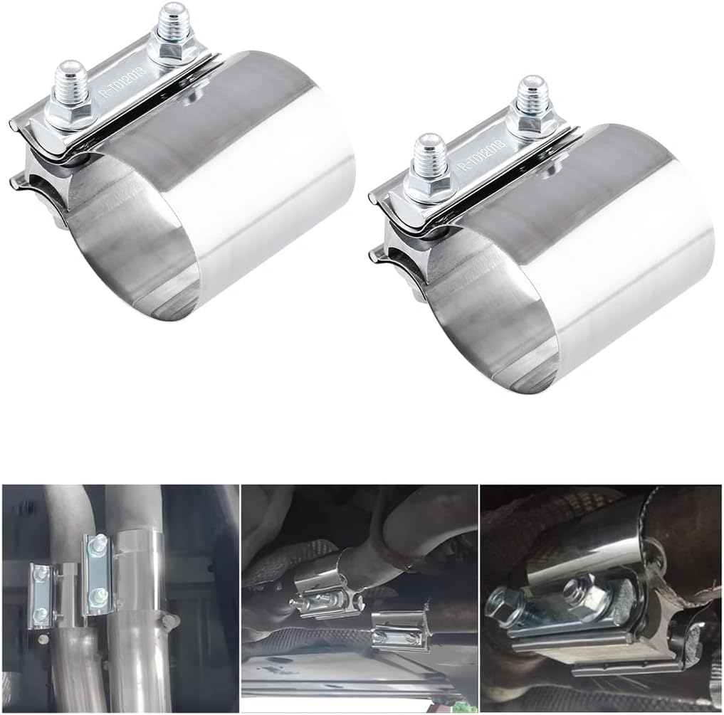 Abrazadera escape 2.25" acero inox 2 Pzas