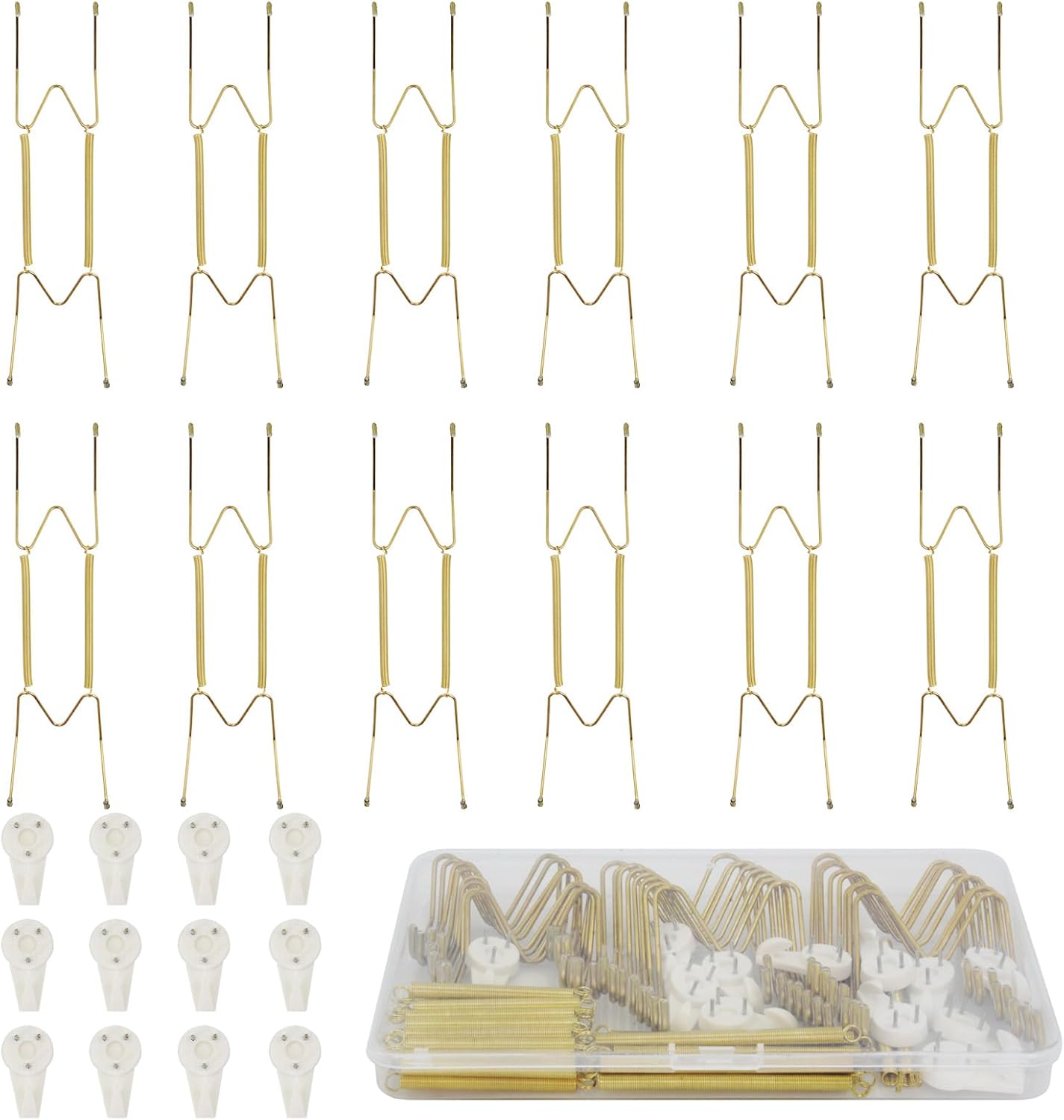 Perchas placas 10pulg para pared set 12 ganchos acero inox