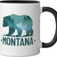 Taza Cerámica Vintage Montana PNW Bear Negro/Blanco