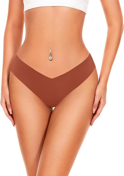 Tangas sin costuras mujer cintura V transpirables paquete 6