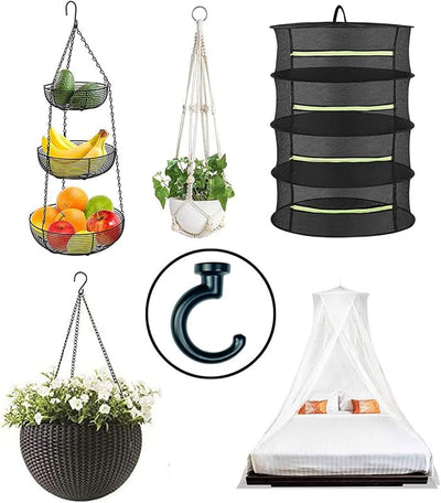 Ganchos techo resistentes para plantas 2 set negro