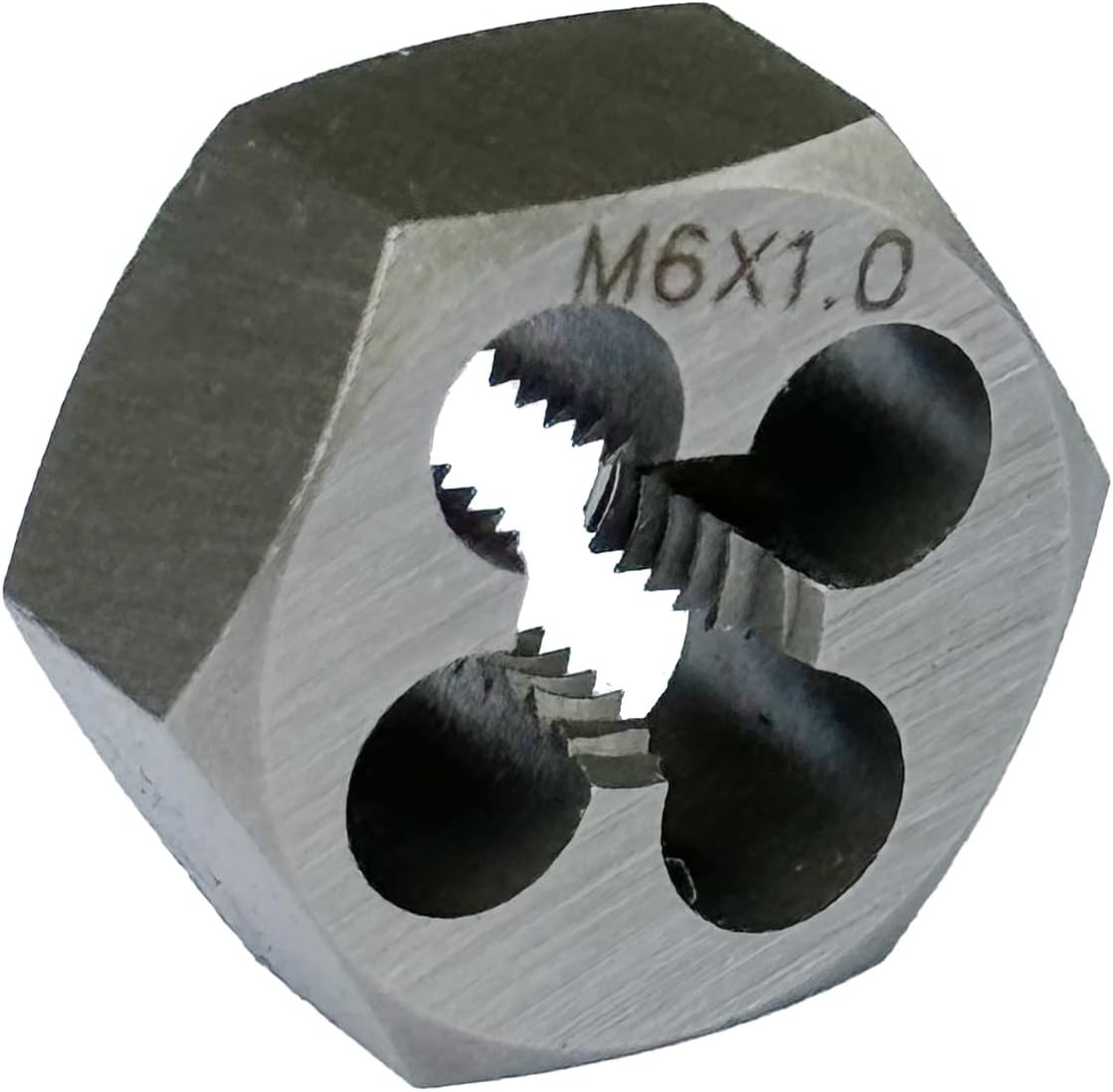 Troquel hexagonal M6 x 1 acero carbón derecho