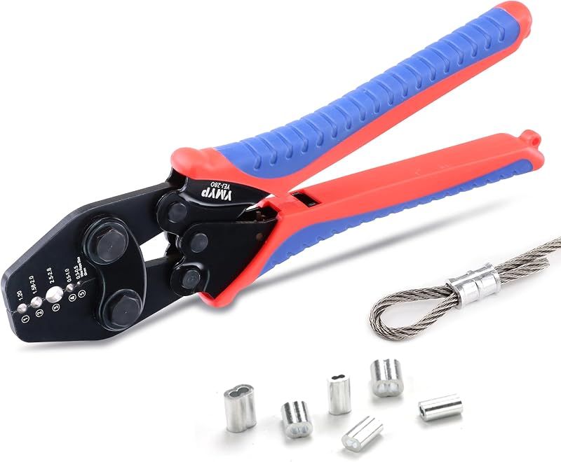 Prensadora cable alambre trinquete para manguitos aluminio