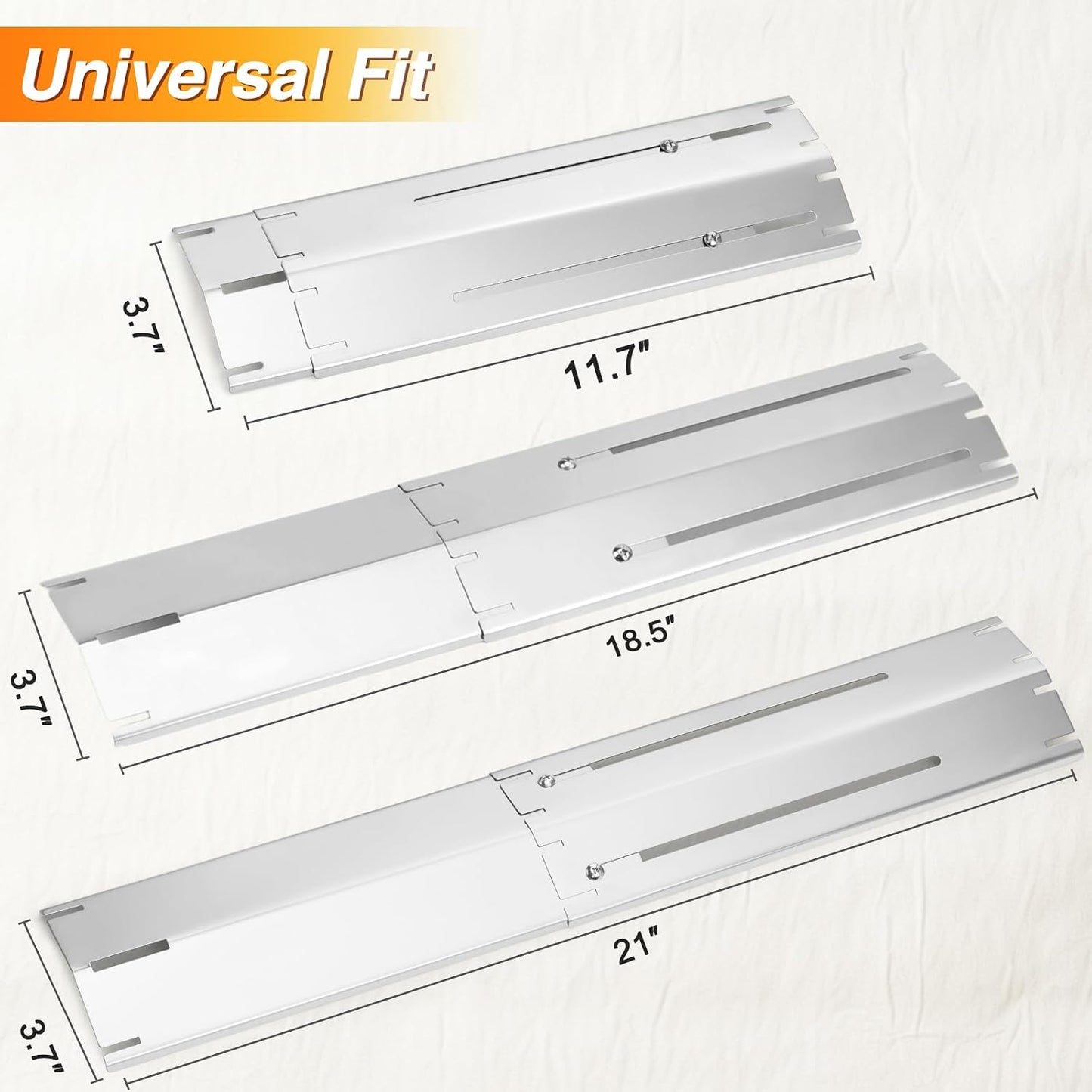 Tiendas calor ajustables acero inox para parrilla pack 4
