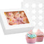 Cajas para cupcakes Moretoes 12 unidades con ventana blanco