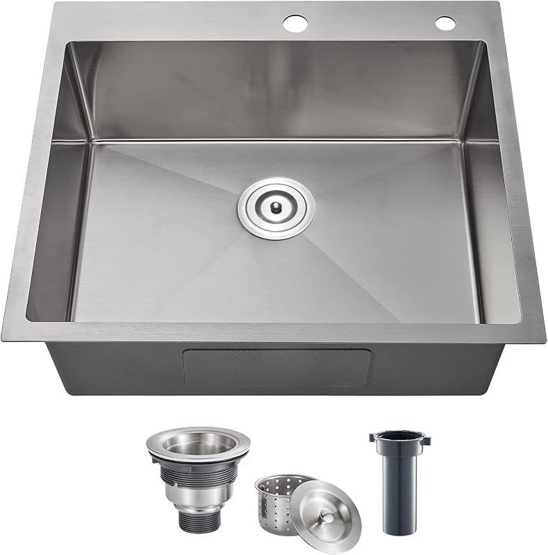 Fregadero cocina acero inox 25x18" montaje superior