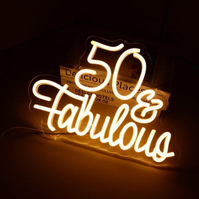 Letrero neón 50 años decoración cumpleaños aniversario boda