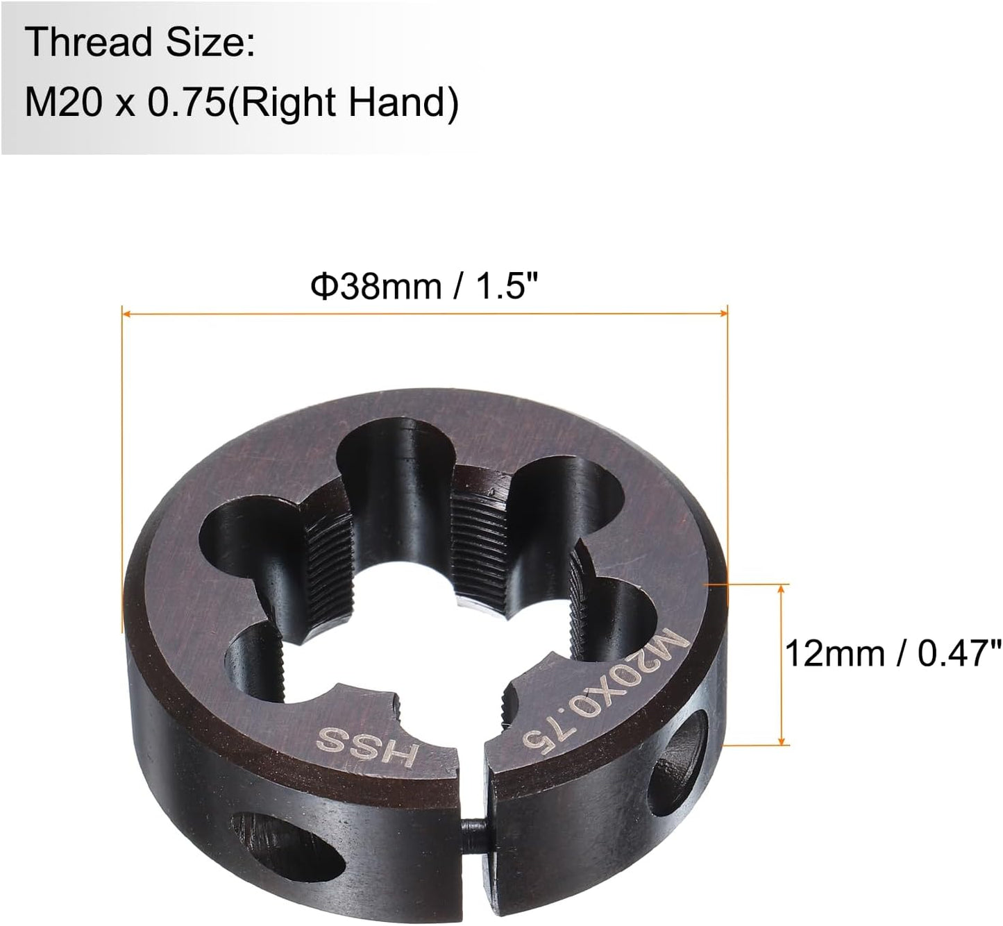 Troquel roscado M20 x 0.75 ajustable HSS