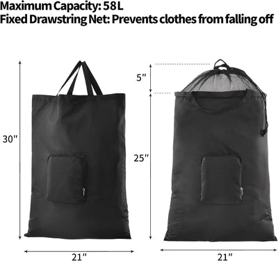 Bolsa lavandería viaje plegable con red y asas mosquetón