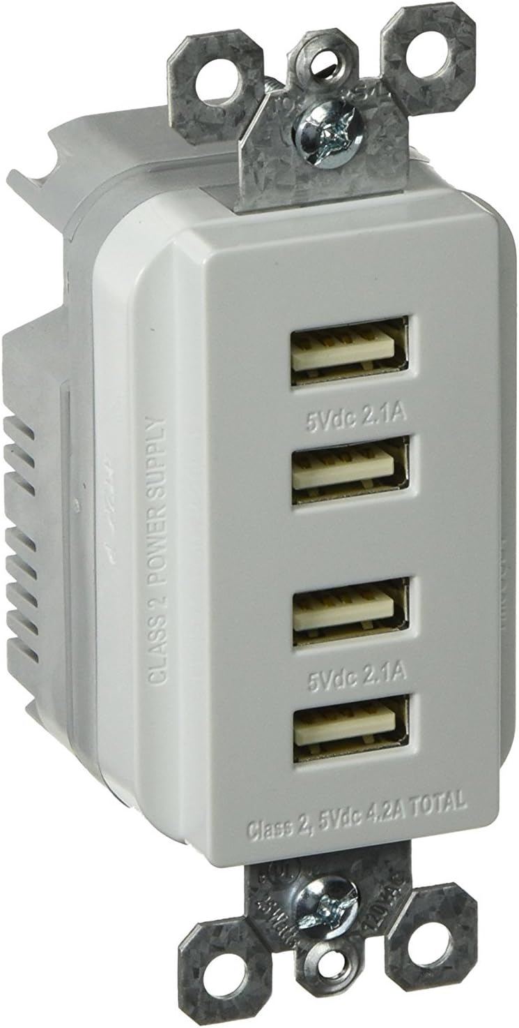Cargador USB cuádruple 4.2A color blanco