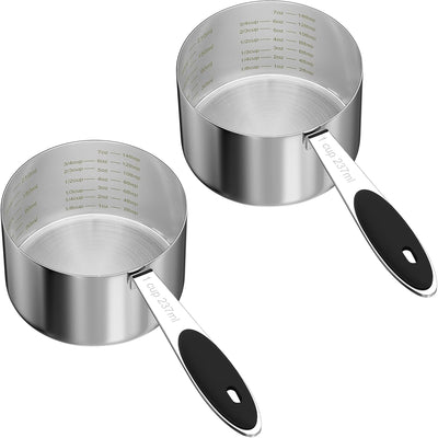 2 Pzas Taza Medición Acero Inox Cuchara Mascotas
