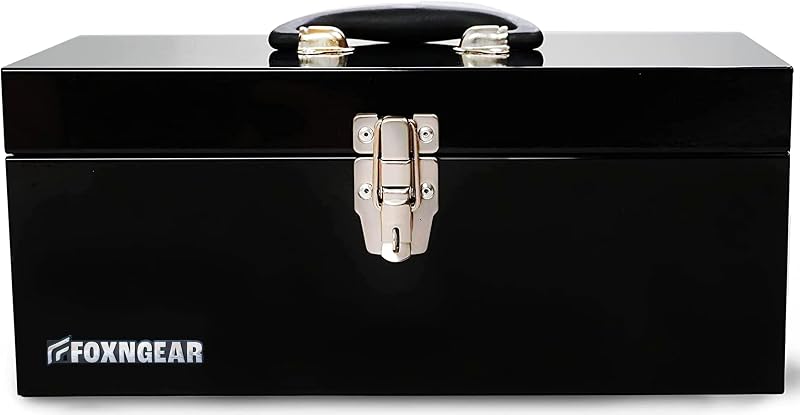 Caja herramientas acero 16" calibre 18 cierre metal asa