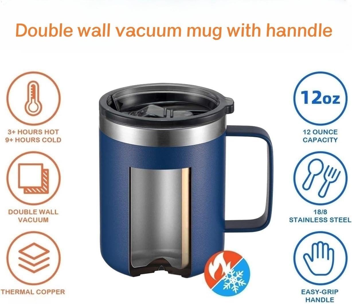 Taza café 12oz acero inox doble pared aislada amarillo