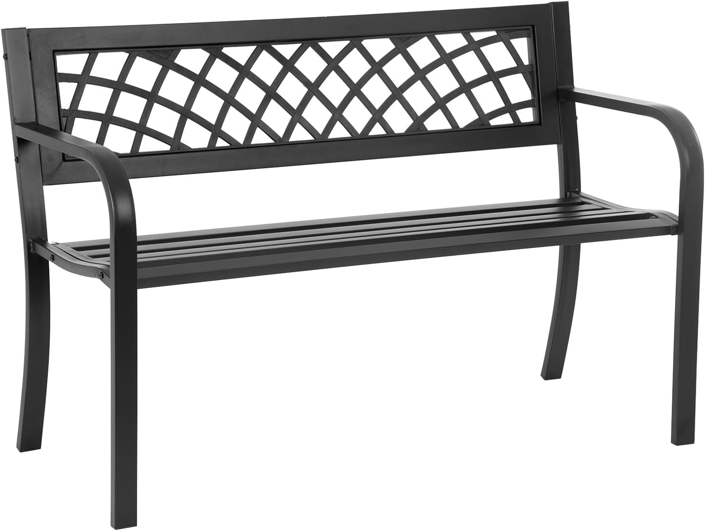 Banco jardín metal respaldo plástico acero resistente