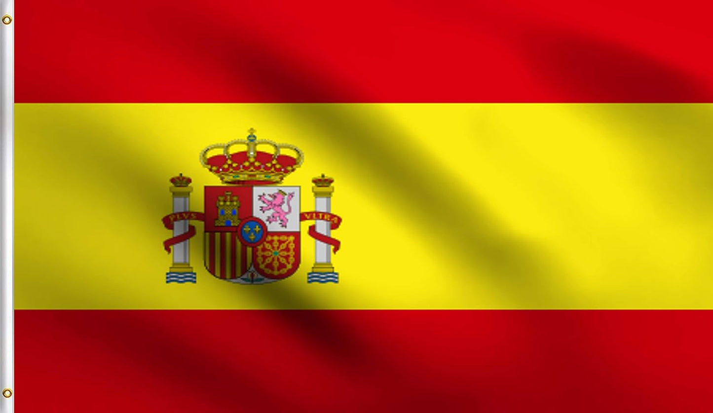 Bandera España 2x3ft 100% poliéster UV resistente