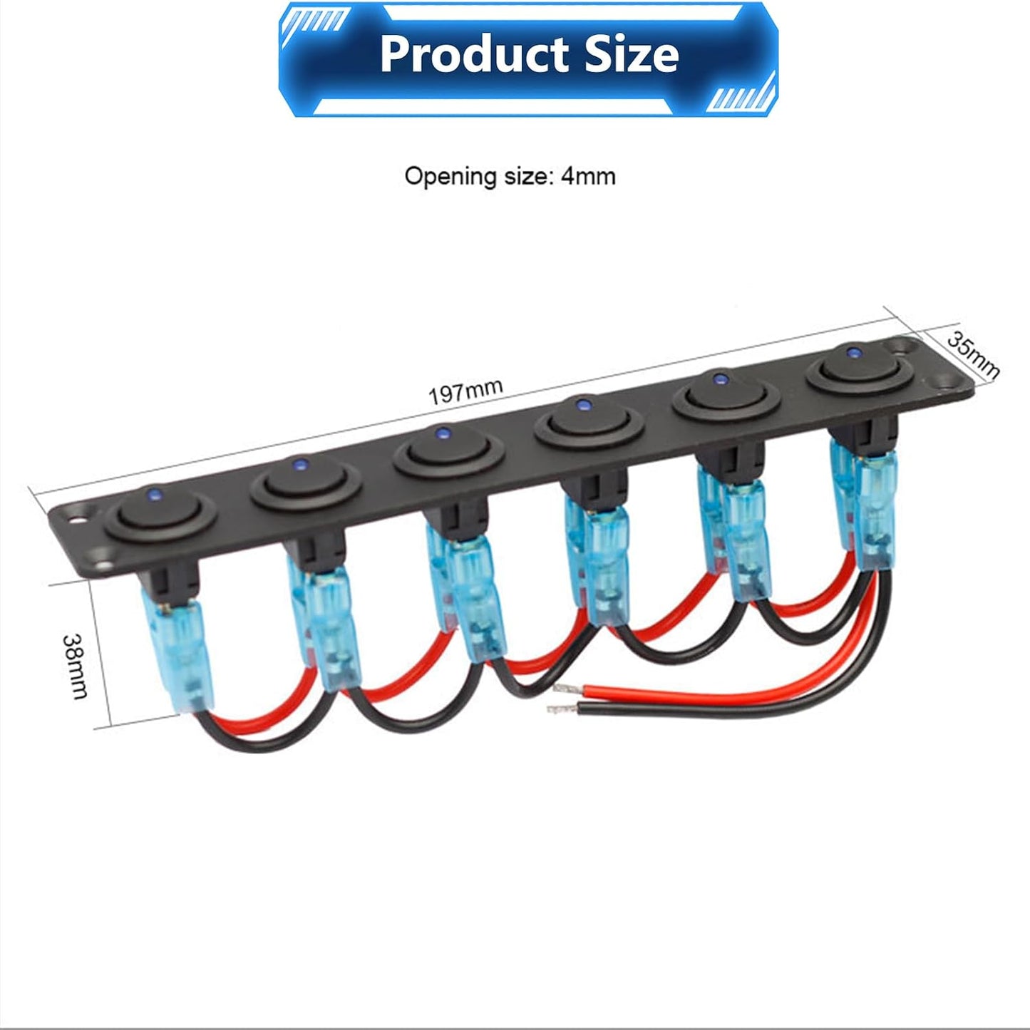 Interruptor basculante 12V impermeable para autos