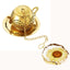 Infusor de té de acero inoxidable con colgante de resina de margarita real