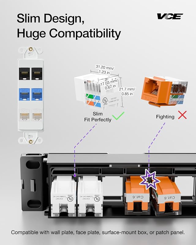 Jack RJ45 Cat6 UTP 50 Pzas con herramienta blanco
