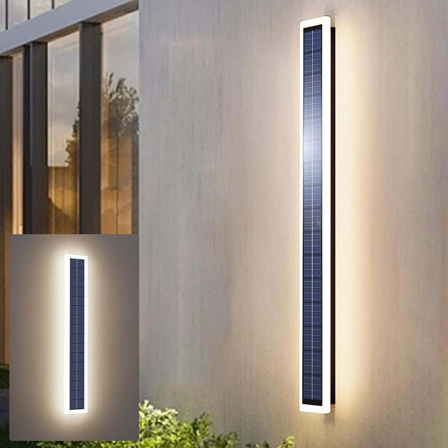Lámpara pared solar LED 10W acrílico 60cm IP65 impermeable